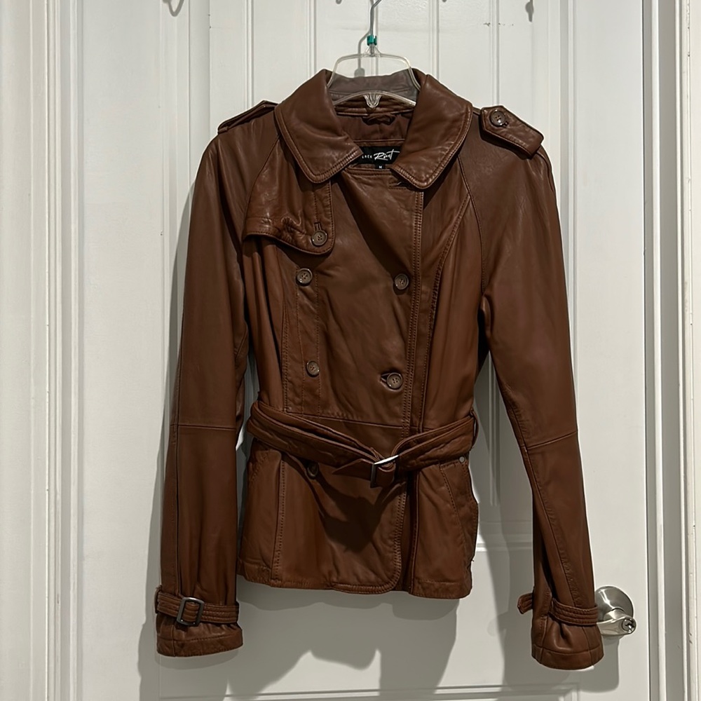 BLACK RIVET Brown Leather Jacket, Women’s Size Medium